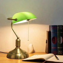 엔틱 책상 스탠드 미국식 독서 공부 조명 테이블 램프 침대 협탁 거실 서재 스탠드조명 램프, 아크릴 PC 전등갓+7w LED삼색광