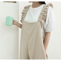 옷자락 [옷자락] 여자 셔링 곱창 린넨 나시 점프수트