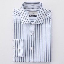 에스티코 블루 슬림핏 스트라이프 셔츠