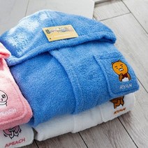 주니어 샤워가운 초등 어린이 아동 목욕 샤워 수영장 수영 순면 후드 가운 비치 타올 타월, 라이언 화이트, 5세이하
