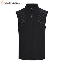 [까스텔바작] (남성) 스트레치 펀칭 집업 베스트_BG0MVT301_BK