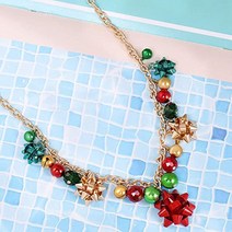 크리스마스 목걸이 X-Mas 징글 벨 여성 소녀를 위한 선물 보우 펜던트 귀걸이 팔찌
