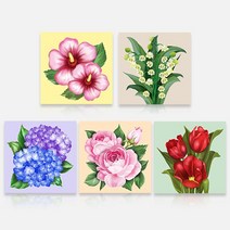 보석십자수 5D 러블리꽃시리즈(20x20cm), 쿠팡 03.수국