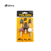 드릴용 연마석 추지석 세트(5P)연마샌딩 사포 원통 T형 삼각 구형 적색 브러쉬, 추지석 세트 (5P)