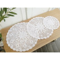 쉐비블랑체 식탁 테이블 뜨개 매트 화분 소품 받침, C