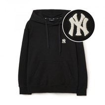 MLB 엠엘비 베이직 스몰로고 오버핏 후드티 NY Black 3AHDB0134-50BKS