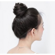 승무원가채 가채 가발 올림 당고 쪽 곱창 머리 인모 똥 면접 승무원 페이크 한복 만두, 라이트브라운