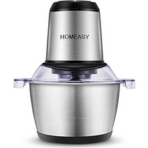 푸드 프로세서 HOMEASY 푸드 쵸퍼 전동 후드 믹서 2L 대용량 4장 블레이드 커터 2단계 스피드 350W 고출력 다진 1대 다역