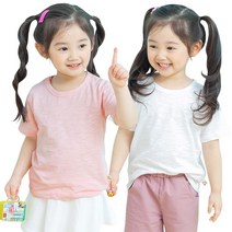 [남녀공용] 달보드레반팔2종세트 면 100% 국내제작 여름반팔티