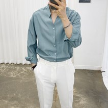 아도르클래식 시그널 린넨 헨리넥 트임 남방 카라 셔츠