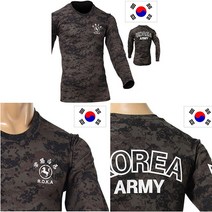 군인여름용품 군대용품 쿨론 백마 ROKA 로카티 긴팔 티셔츠 블랙 디지털