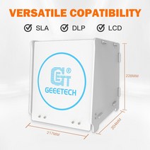 Geeetech UV 수지 경화 박스 405nm 수지 경화 조명 스테이션 360 ° 턴테이블 SLA DLP LCD 3D 프린터, 02 GCB-1_02 US Plug