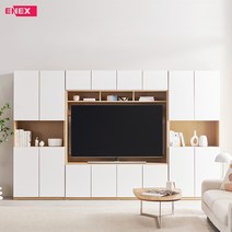 [KT알파쇼핑][착불] 모던 월플렉스 서재형 거실장 3200, 그레이/그레이