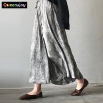 퀸앤조이 레오파드 실크패턴 언발 스커트***판매자 퀸앤조이***