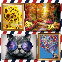 그림 명화 유화 그리기 연습 피포 백드롭 페인팅 DIY 중형 40x50 세트 모음 색칠 놀이 미술, 24. 파이브해바라기 A-045 (40 X 50)