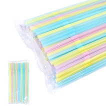 [영번지몰] 음료용 스트로우 슬러시 쉐이크 텀블러 음료수 일회용 빨대 연색 혼합색상, 5mm주름빨대(23cm)_100개입