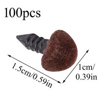 펠트공예 양모 펠트 diy 태교 바느질 fenrry 100pcs 플라스틱 몰려들기 삼각형 안전 장난감 삼각형 벨벳 코 동물 곰 인형 인형 장난감 액세서리 110, 커피