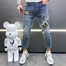 구쯔뱅 유러피언빈티지클럽인화 불소EMP로고 간지핏 청바지