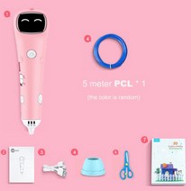 3d 펜 3디 펜 매직 가정용 프린터 쓰리디 추천 pen 3D 저온 무선 3D 인쇄 음성 프롬프트 USB 충전식 3D 드로잉 교육 장난감 선물, 5m PCL의 핑크
