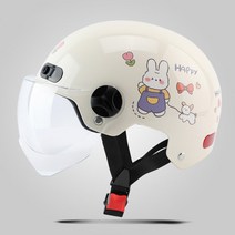 문라이트 초경량 스쿠터 전기자전거 헬멧 킥보드 오토바이 전동 자전거, 해피레빗, 투명쉴드, 해피레빗+투명쉴드