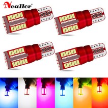 4x T10 LED W5W Canbus 전구 자동차 통관 인테리어 독서 주차 조명 돔 램프 화이트 블루 레드 앰버 아이스 오류 없음, 02 Red, 01 T10