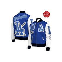 빅사이즈 5XL 로스앤젤레스 다저스 프로 봄버 자켓 짚 윈드 코트 플리스 사이즈 S