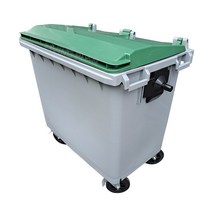 리빙플랜 상차용 분리수거함 평면 1100L, 녹색