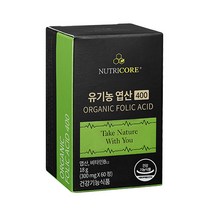 뉴트리코어 유기농 엽산 400, 1개, 60정