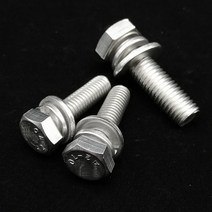 특수볼트M4 M5 M6 M8 M10 M12 304 A2 스테인레스 스틸 외부 육각 헤드 SEM 나사 볼트 플랫 와셔, 06 1pc M12_14 60mm