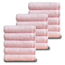 [코튼앨리] 호텔 수건 40수 200g 코마사 타올, 15장, 라이트 핑크