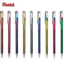 PENTEL 하이브리드 듀얼 메탈릭[라메 펜] K110 반짝이펜, 그린 메탈릭블루