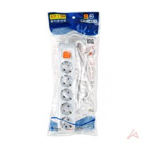 VEDANA_ 국내산 KS 고용량 5구 멀티 탭 콘센트 1.5m 선 16A 250V 난열 내연 성 수지 4551943p, 기본, 기본2