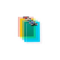 문화산업 멀티 클립보드 펜꽃이 부착 뒷면 메모 가능, 투명, F915-7 A4 투명 클립보드(4개팩)