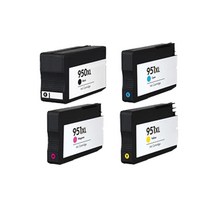 로켓잉크 HP OFFICEJET PRO 8600 8100 대용량 4색 세트 HP950XL HP951XL 잉크젯 검정 팩스 8610 공기업전용 휴렛팩커드 8640 잉크, 4개입, 대용량 4색 호환 세트 상품 정품품질