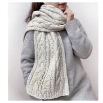 무지 머플러 남녀공용 꽈배기 목도리 도톰 니트