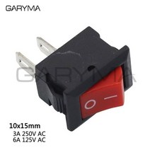 로커 스위치 미니 보트 버튼 전원 3A250VAC 6A250VAC 스냅 온 오프 I/O SPST 2 핀 위치 10x5mm 15x21mm 1 개 5, [01] 10x15mm-Red, [02] 5 Pcs
