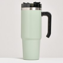 마매 각인텀블러 1리터텀블러 카페 커피 보온보냉 손잡이 스텐 핸들 텀블러 제작 대용량, 파스텔 고급 텀블러(차량겸용)그린