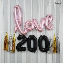 재미제이 심플 기념일 태슬풍선세트 백일 이백일 삼백일 홈스냅 셀프촬영, 1set, 02.모던블랙_800