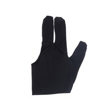 당구 포켓볼 장갑 스누커 풀 큐 세 손가락 라이크라 패브릭 자수 왼손 오픈 액세서리, [01] Black, 01 BK