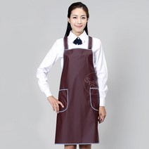 AH1943 갈색레자앞치마-단면방수/우레탄/양면방수/시장앞치마/시장/정육점/우레탄방수/봉사활동/단체/식당/캠페인/수산시장/농산물시장/상인앞치마