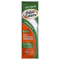 Odor-Eaters 울트라 컴포트 안창 최대 사이즈 14까지 맞음 프리 사이즈 - 냄새 제거 안창 슬림하고 편안한 핏 오래 지속되는 냄새 방지 활성탄