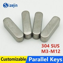 R핀 스냅핀 고정핀 평행 키 핀 304 스테인레스 스틸 A2 라운드 엔드 플랫 M3 M4 M5 M6 M8 M10 M12 스퀘어 바 10개 295198, M5x5x45