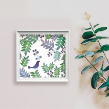 수재샵 북유럽BIRD시리즈 (라운드 2.8mm 3D 가로 30cm X 세로 30cm) 보석십자수, 삼각몰딩액자(30*30)