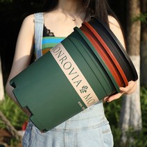 대형 플라스틱화분 분갈이 인테리어 큰화분 (대형), 그린