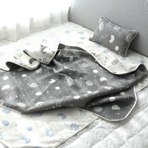 동광 스토리 순면 거즈 양면 자카드 블랭킷겸 패드, 그레이 우주