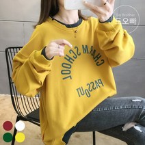도오빠 여성 맨투맨티 티셔츠 긴팔티 루즈핏 오버핏 박스티 여자맨투맨 20대 30대 패션 데일리 캐주얼 라운드넥 빅사이즈티셔츠 인기템 국내배송