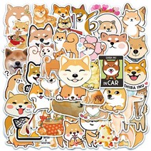 리우져블 스티커 러기지 캐리어 만화 다양한 개 그래피티 사모예 코기 노트북 자동차 기타 장난감 플래너 스케이트보드 전화 케이스 수하물, Dogs-C-50PCS