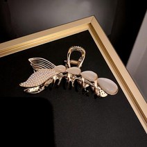 헤어핀 헤이집개 헤어악세사리 헤어엑세사리 헤어장식용품 진주 물고기 꼬리 뒷 머리 중소형 클립 금속 머리핀 여성 인어 오팔 기질 반 넥타이
