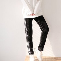 뉴클로 여성용 벨로아 두줄 소재 트레이닝 츄리닝 팬츠 NQL-HW