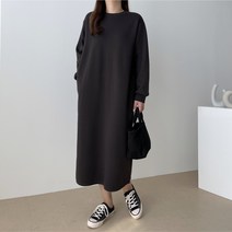 바이엘르 빅사이즈 기모 포켓 롱 원피스